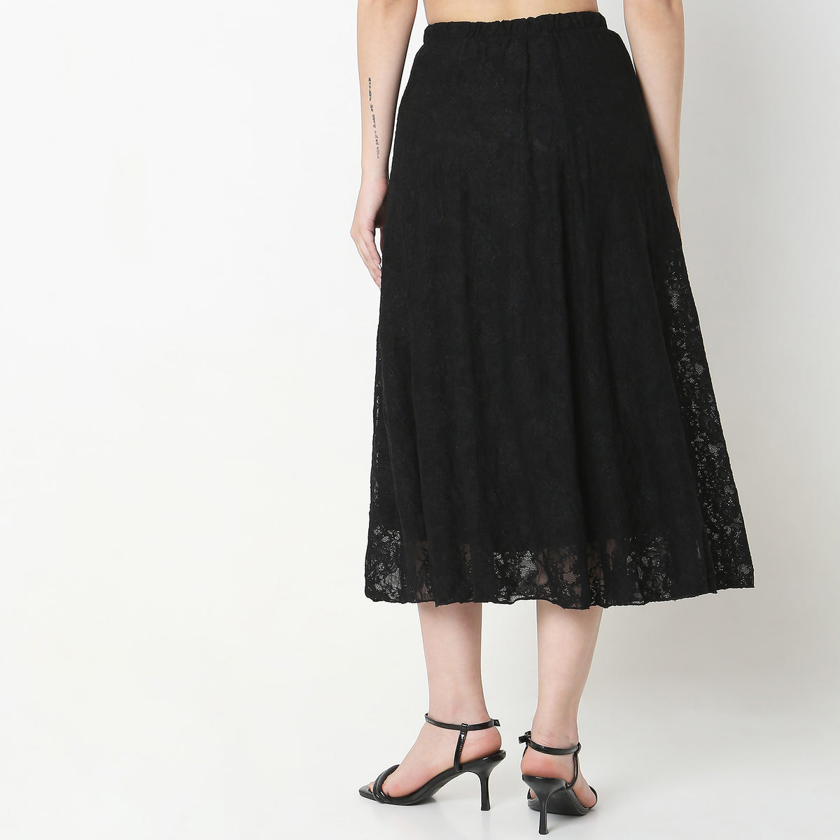 Regular Fit Solid High Rise Skirts