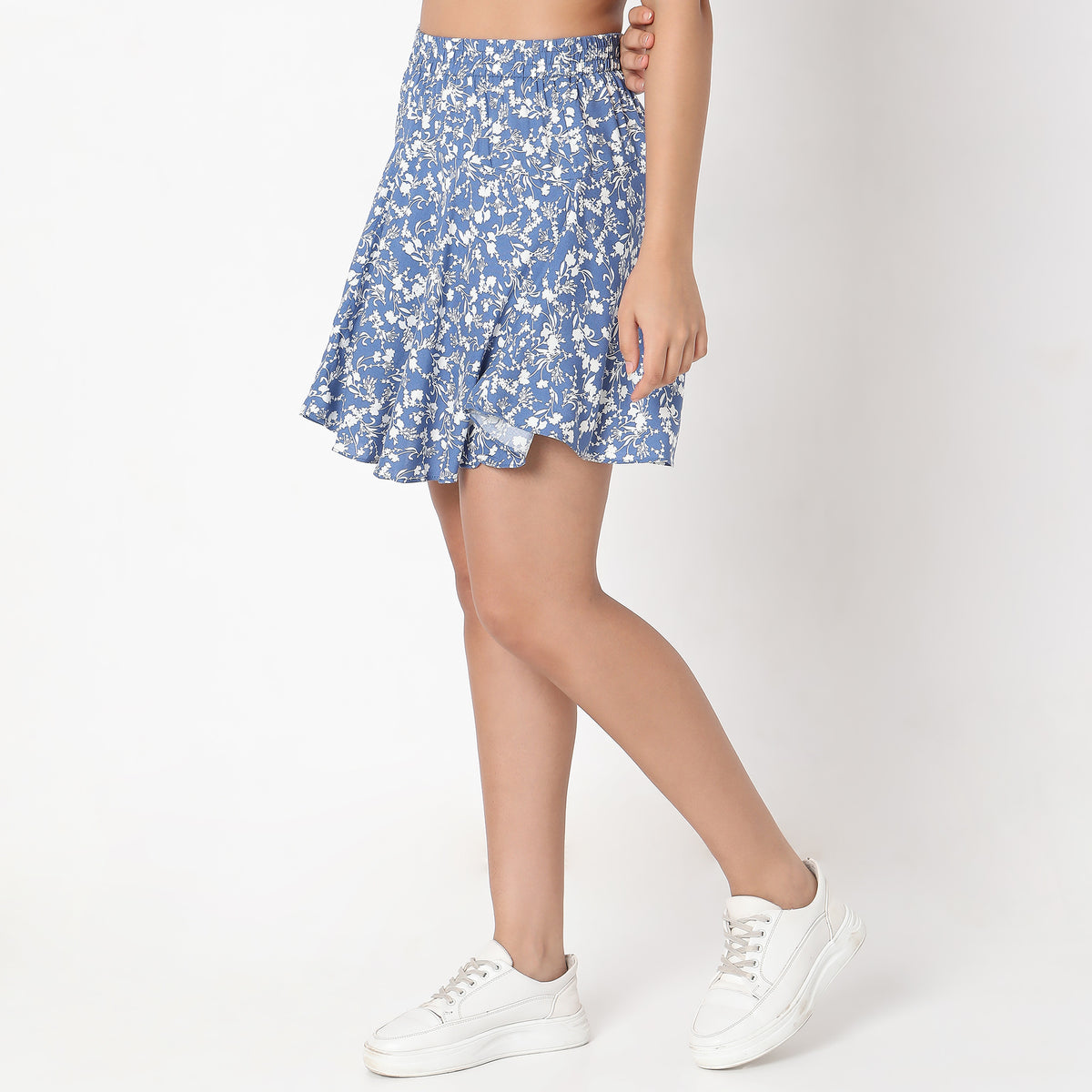 Flare Fit Floral Mid Rise Skirts