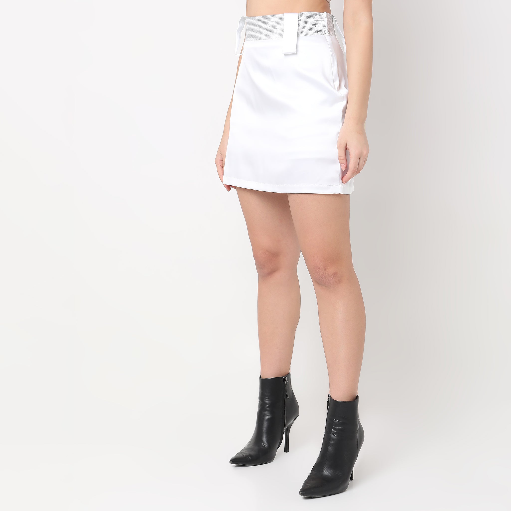 Regular Fit Embellished Mid Rise Skirt – Style Union