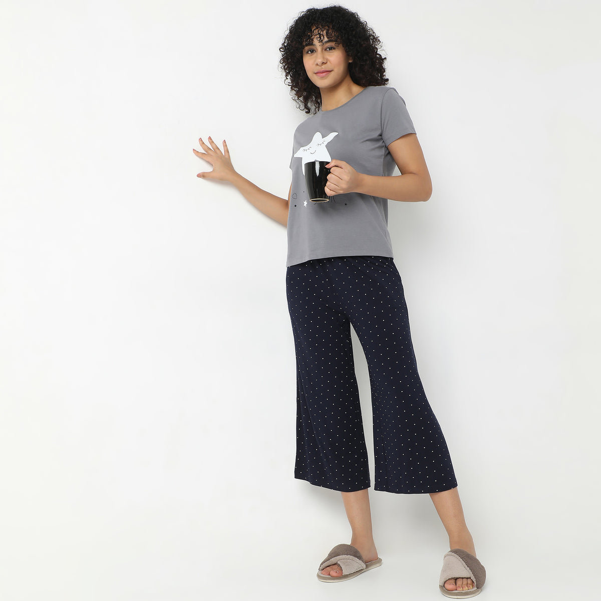 Regular Fit Printed Mid Rise Culottes