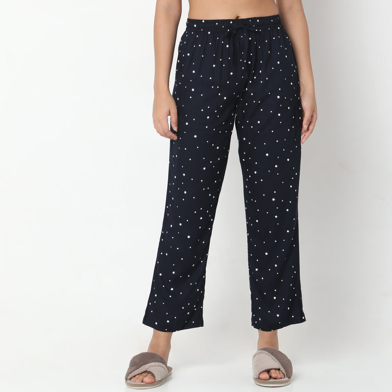 Regular Fit Printed Mid Rise Pyjamas