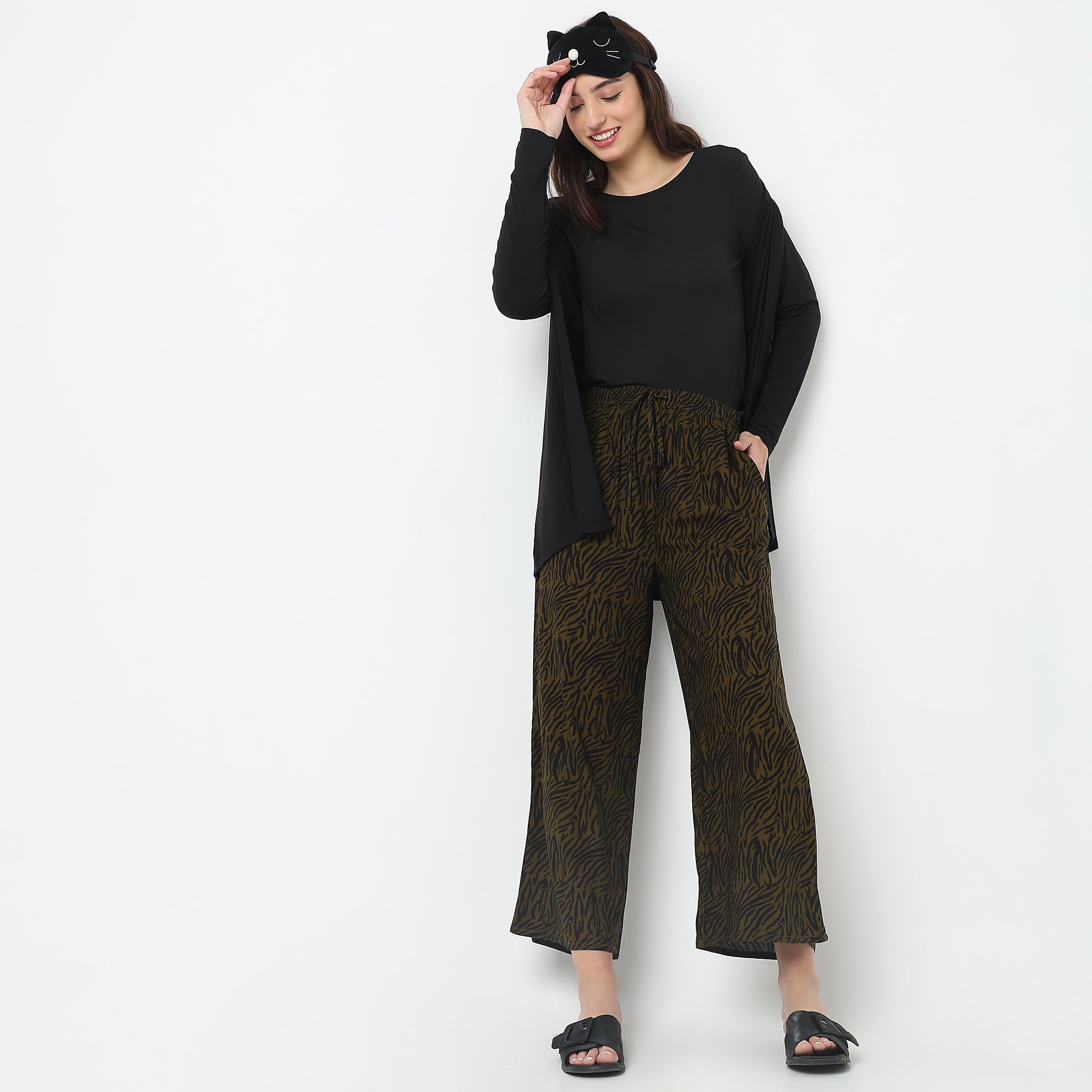 Buy Gold Solid Palazzos Online - Shop for W