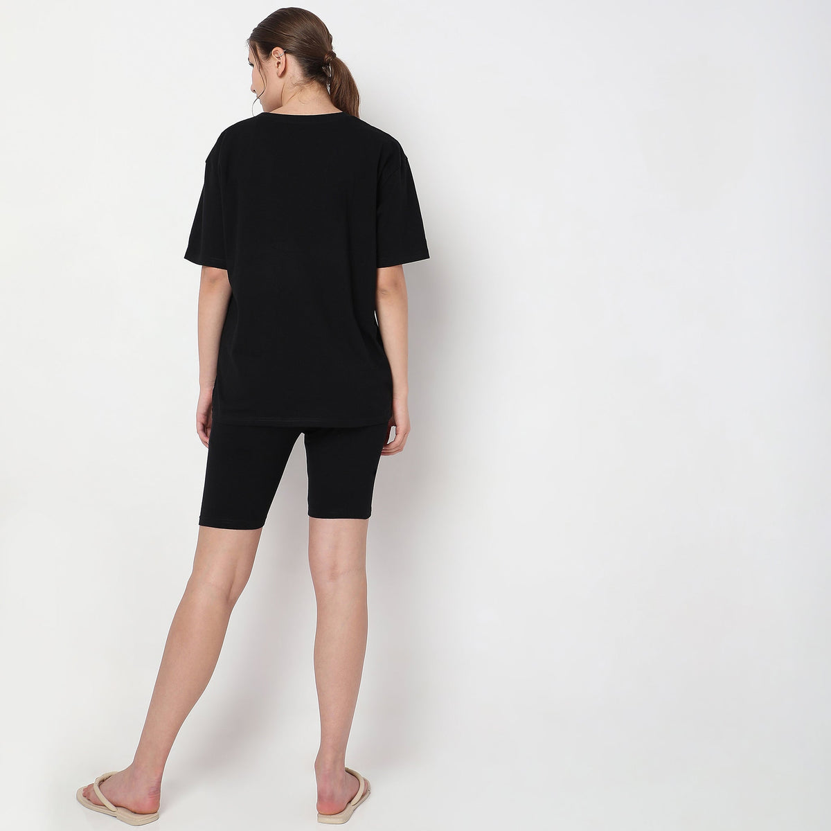 Women Wearing Regular Fit Solid Sleepwear Set