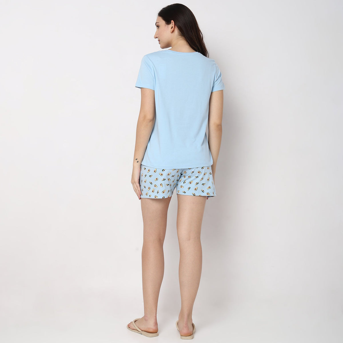 Women Wearing Regular Fit Printed Sleepwear Set