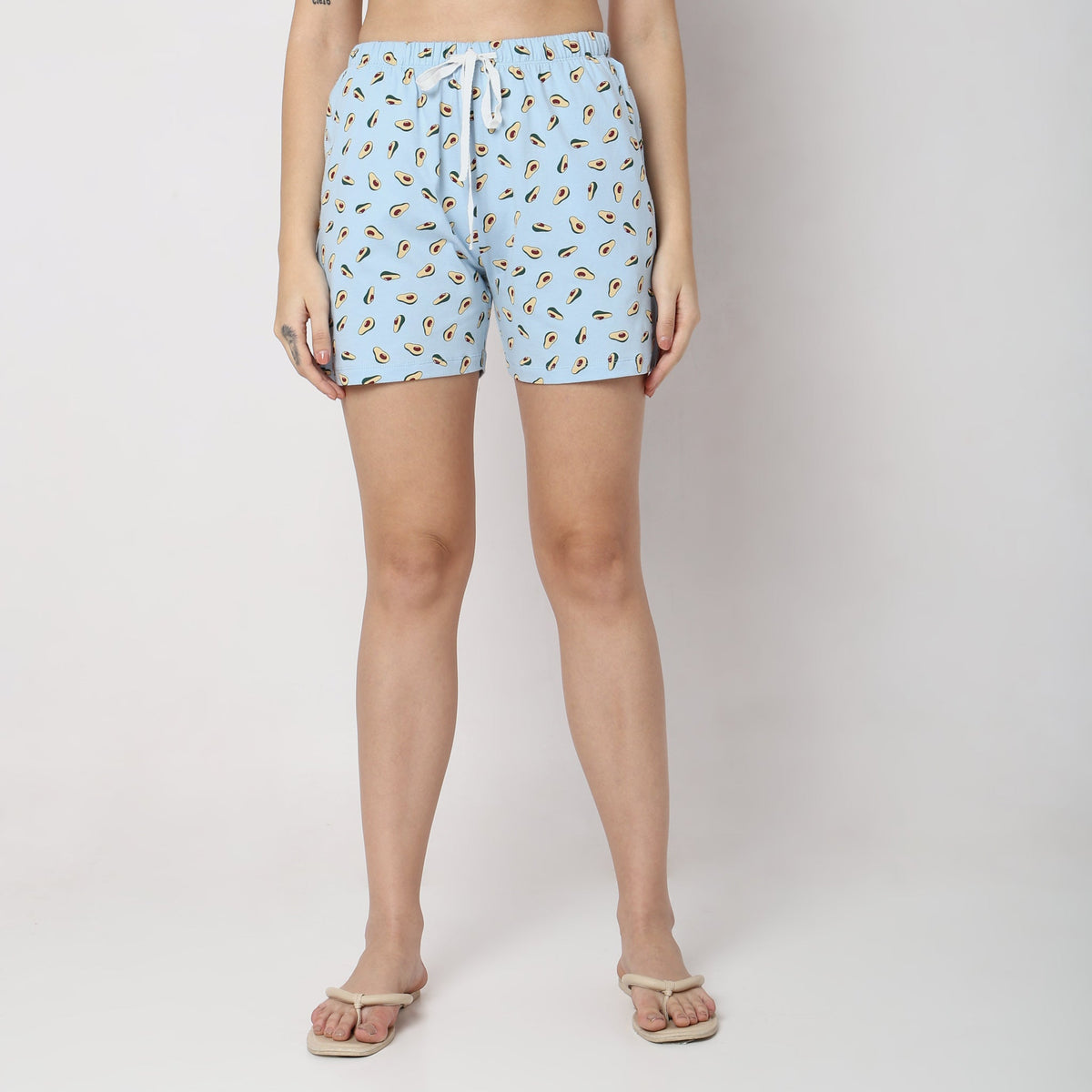 Women Wearing Regular Fit Printed Sleepwear Set