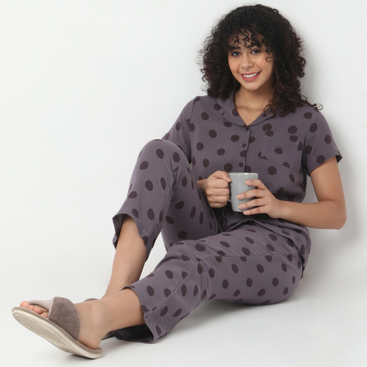 Regular Fit Polka Dots Sleepwear Sets