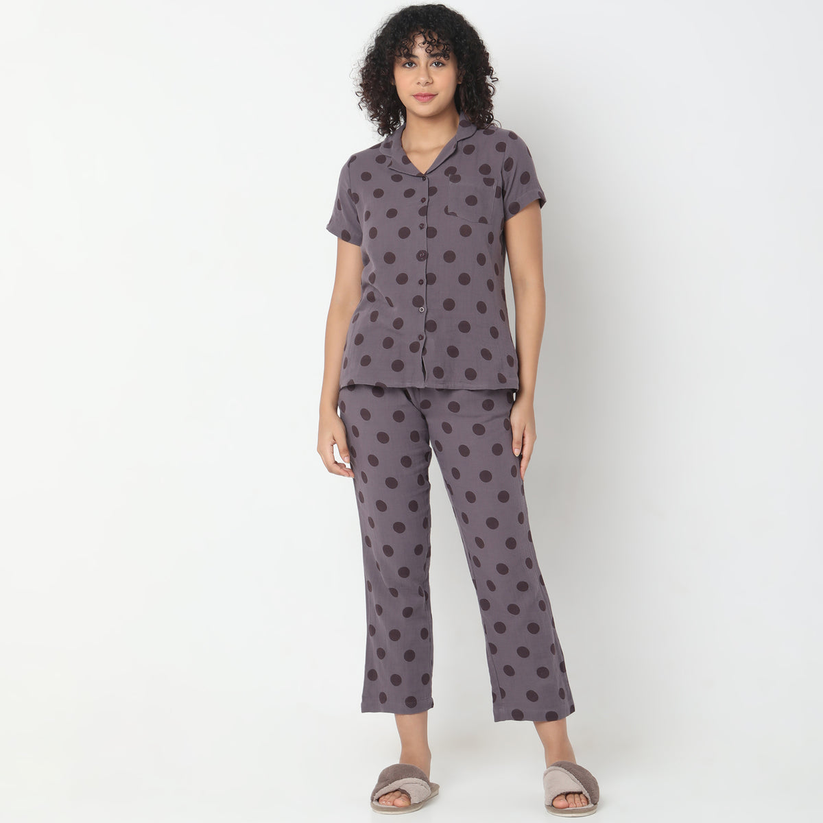 Regular Fit Polka Dots Sleepwear Sets