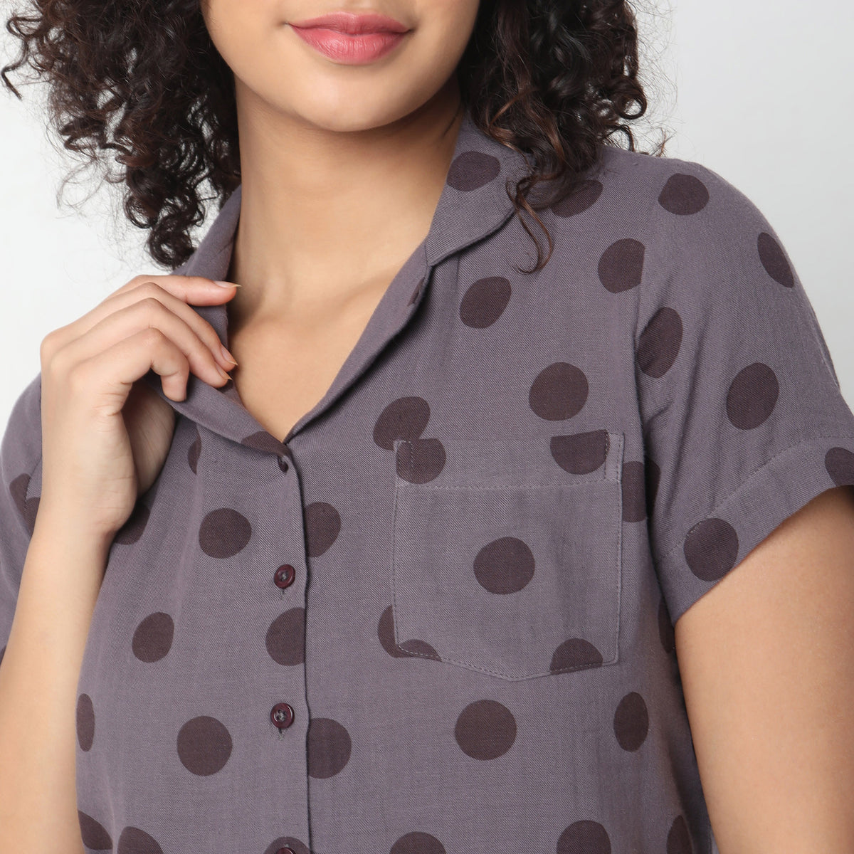 Regular Fit Polka Dots Sleepwear Sets