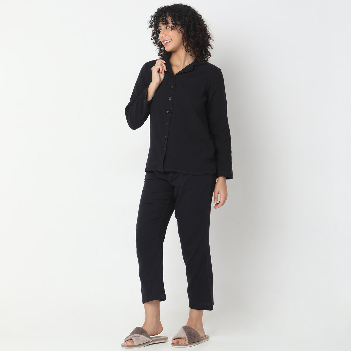 Regular Fit Solid Sleepwear Sets