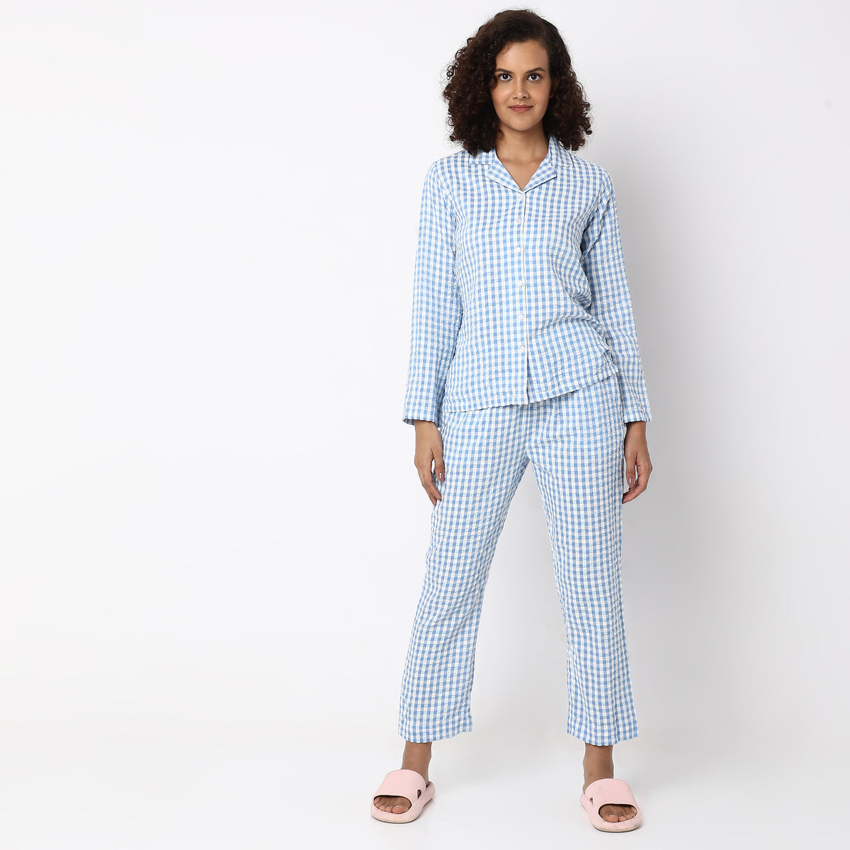 Regular Fit Checkered Sleepwear Sets