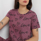Knitted Printed T-Shirt With Pyjama Sleepwear Set