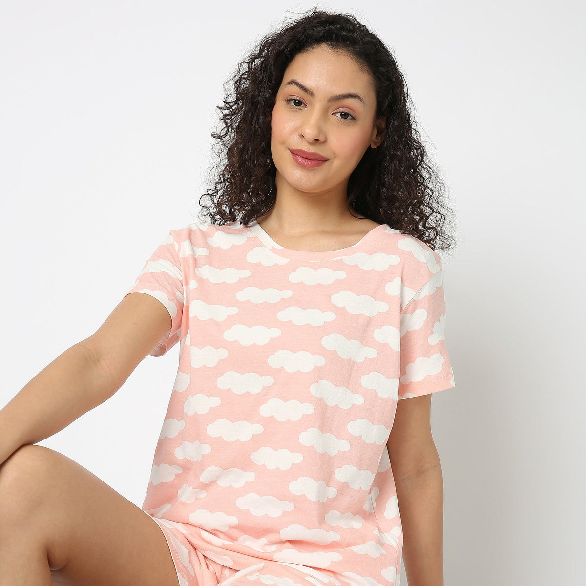 Women Wearing Regular Fit Printed T-Shirt