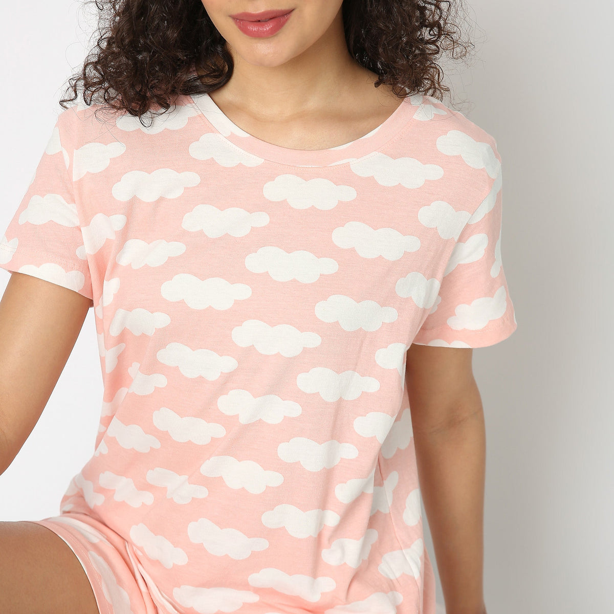 Women Wearing Regular Fit Printed T-Shirt