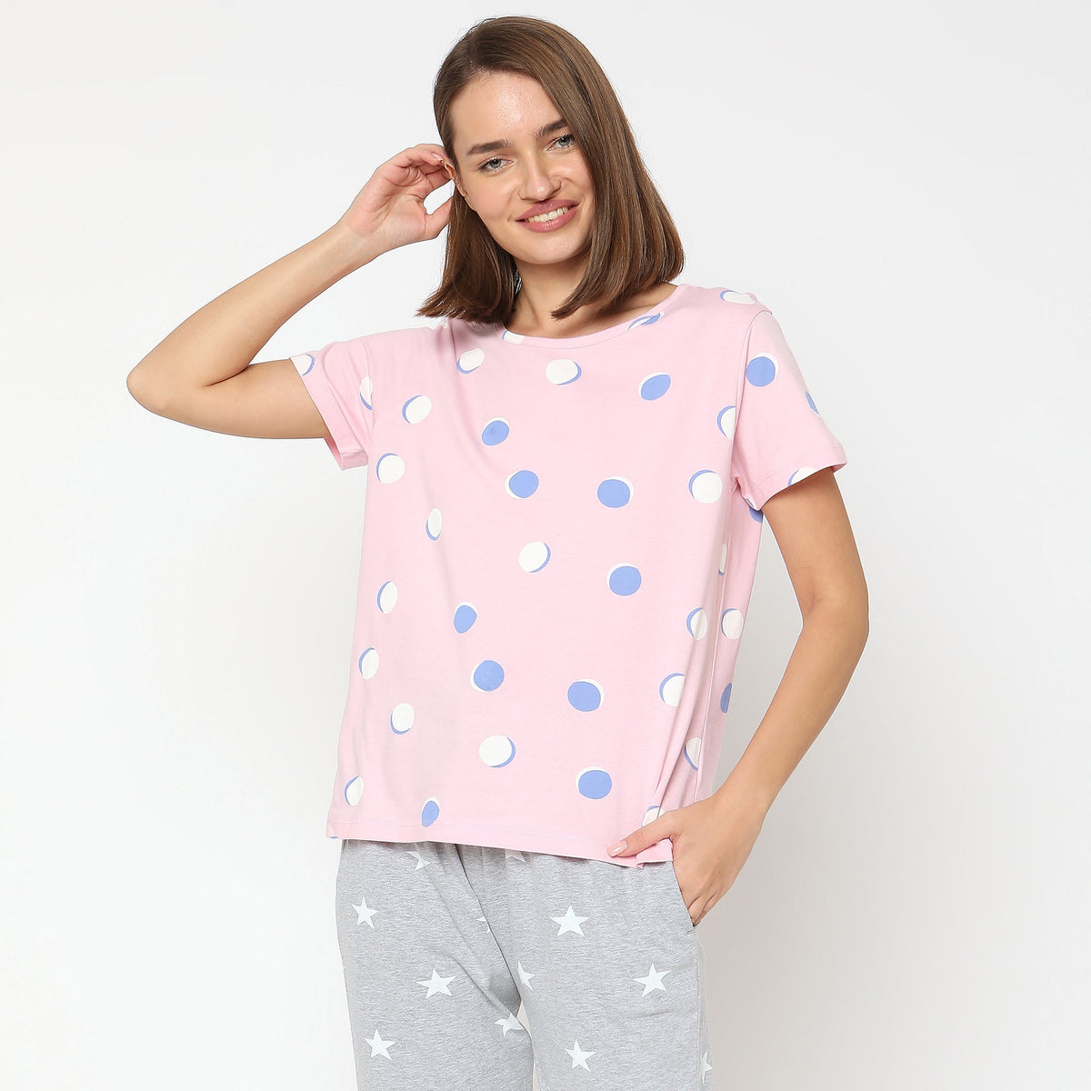 Women Wearing Regular Fit Printed Top