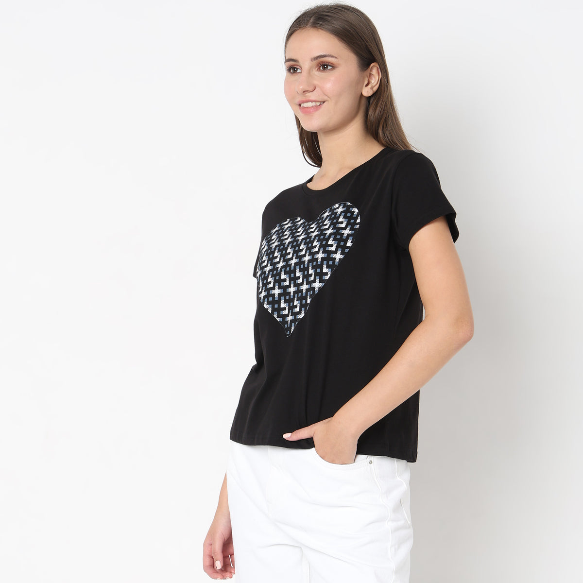 Regular Fit Heart Top