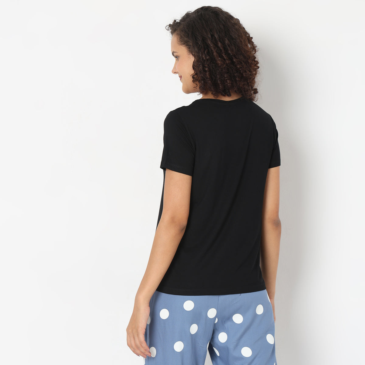 Regular Fit Solid Sleepwear Top