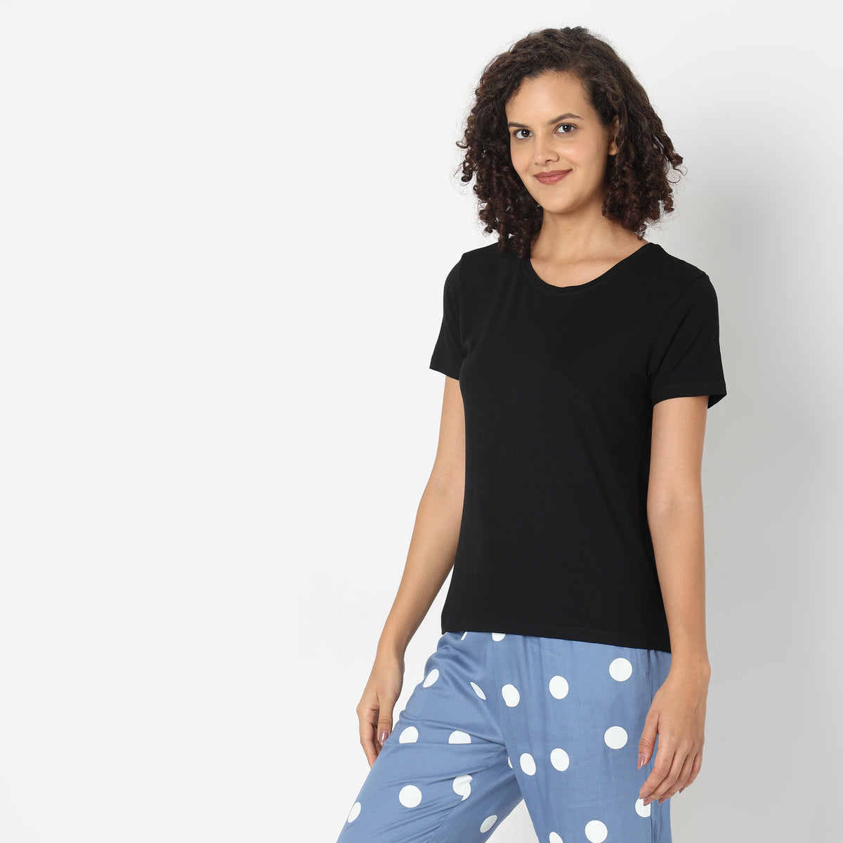 Regular Fit Solid Sleepwear Top