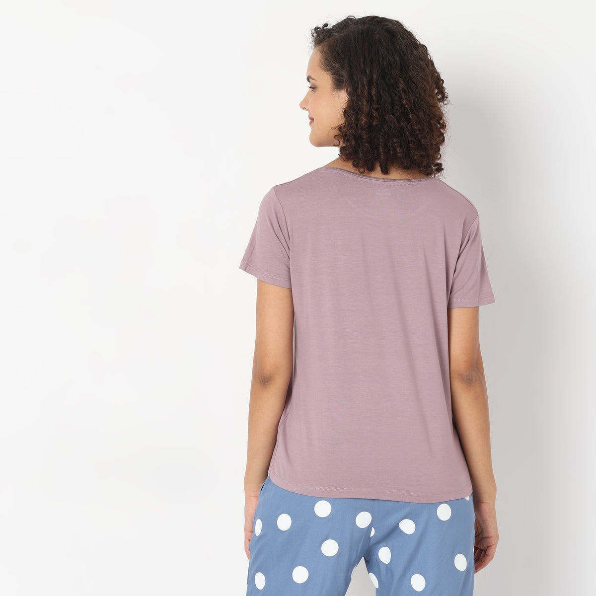 Regular Fit Solid Sleepwear Top