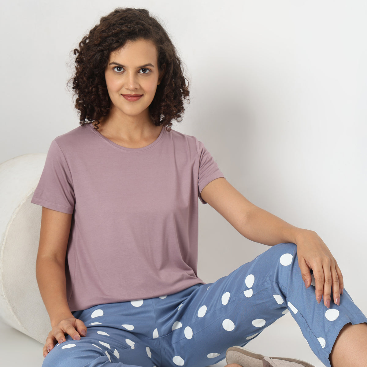 Regular Fit Solid Sleepwear Top