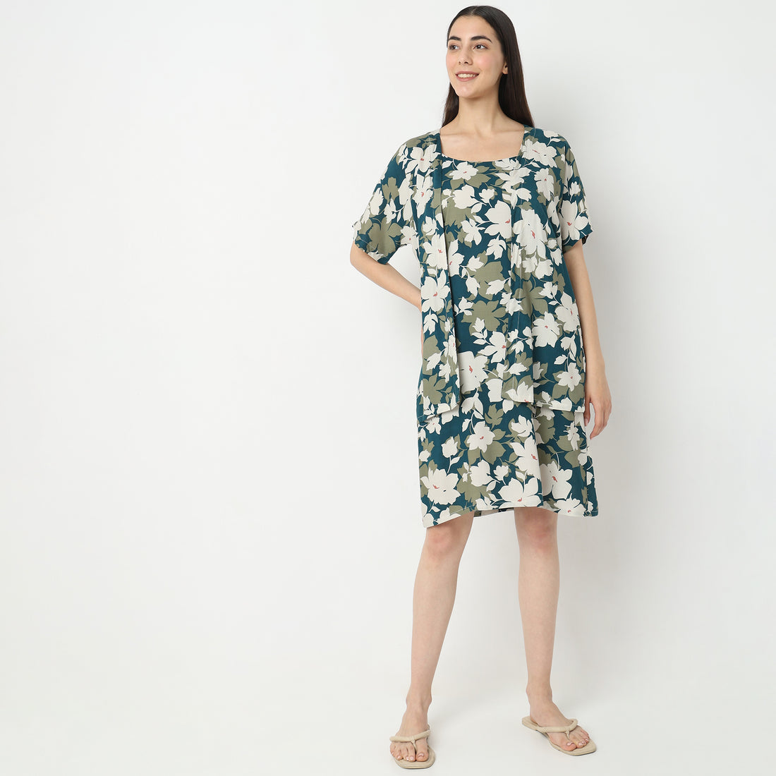Regular Fit Tropical Cape