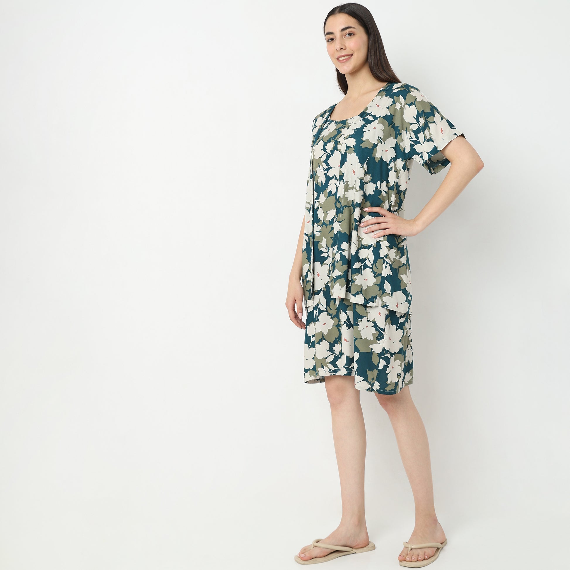 Regular Fit Tropical Cape