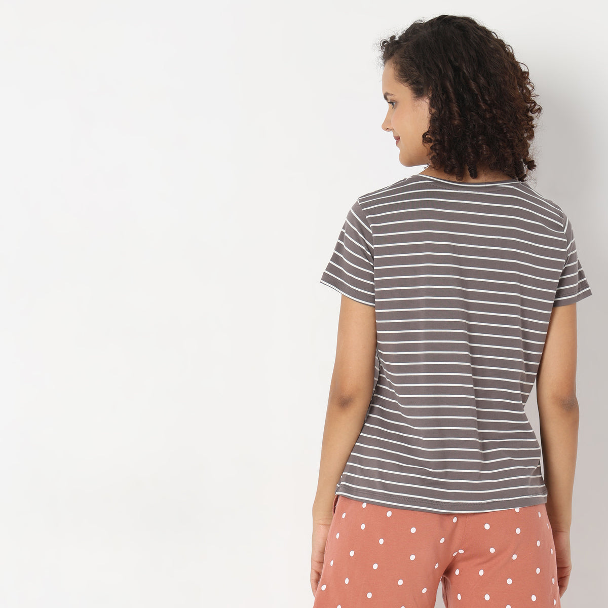 Regular Fit Striped Sleepwear Top