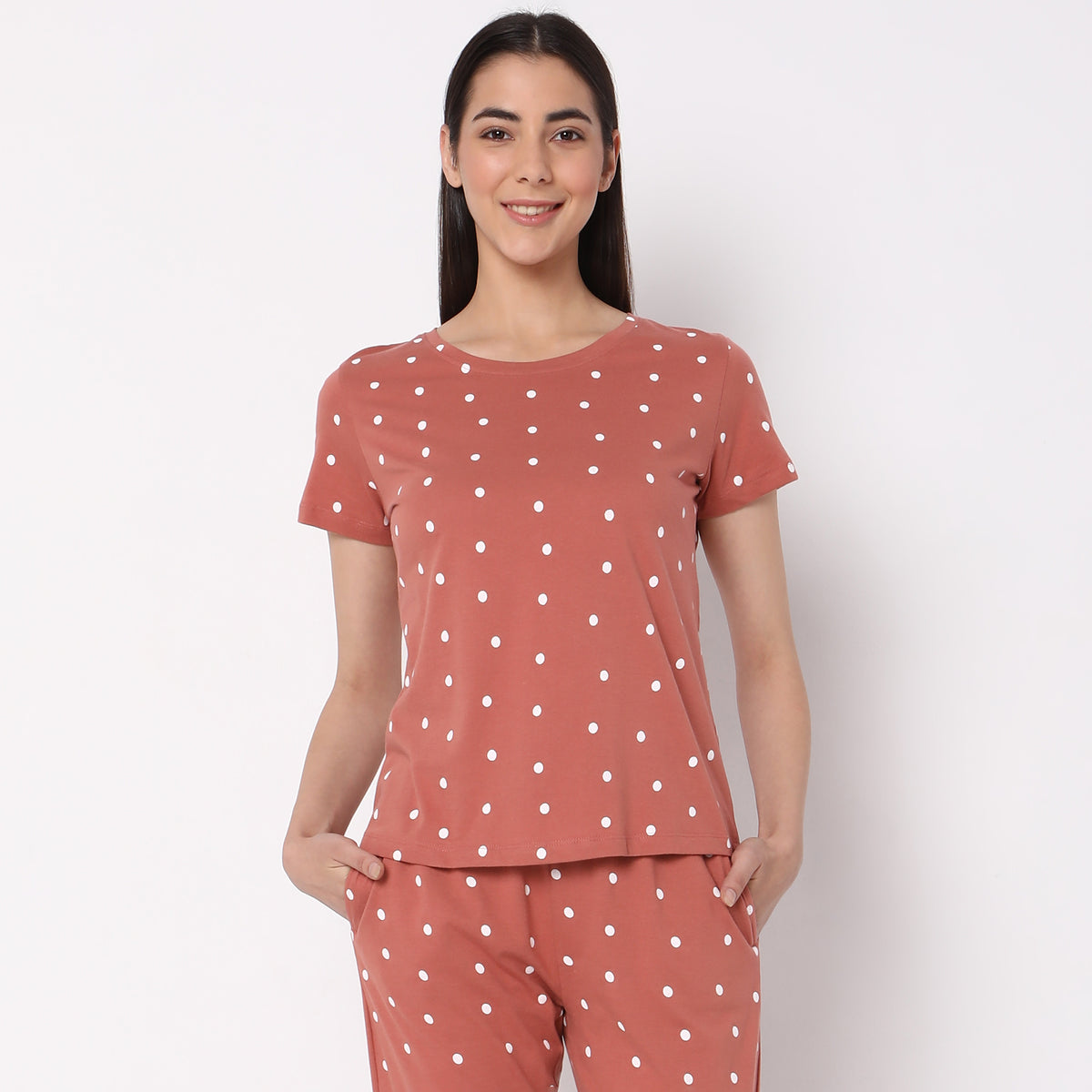 Regular Fit Printed Sleepwear Top