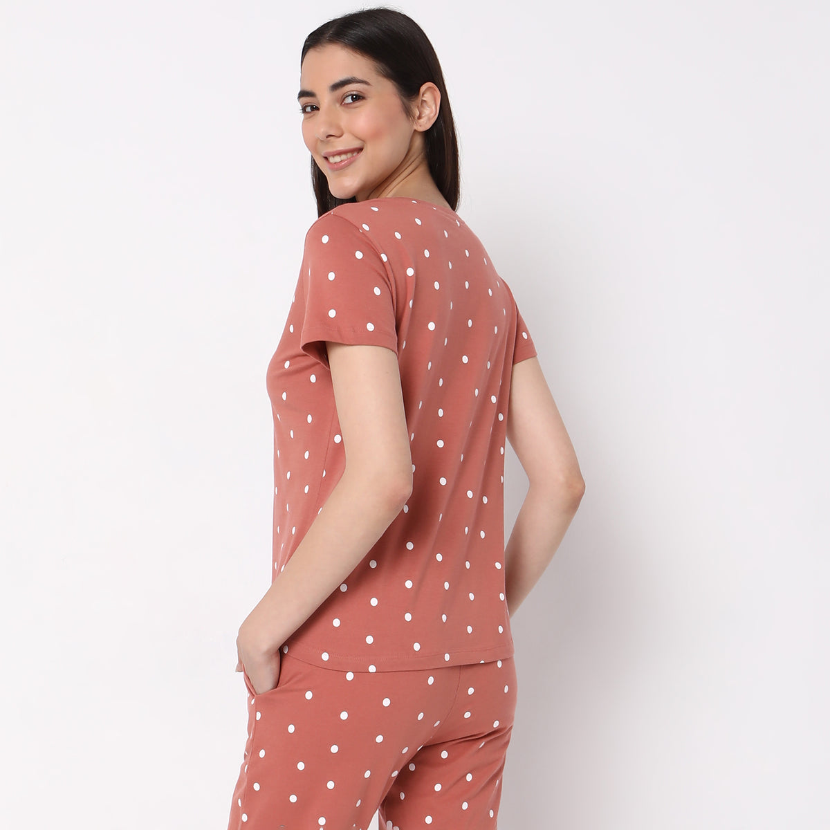 Regular Fit Printed Sleepwear Top