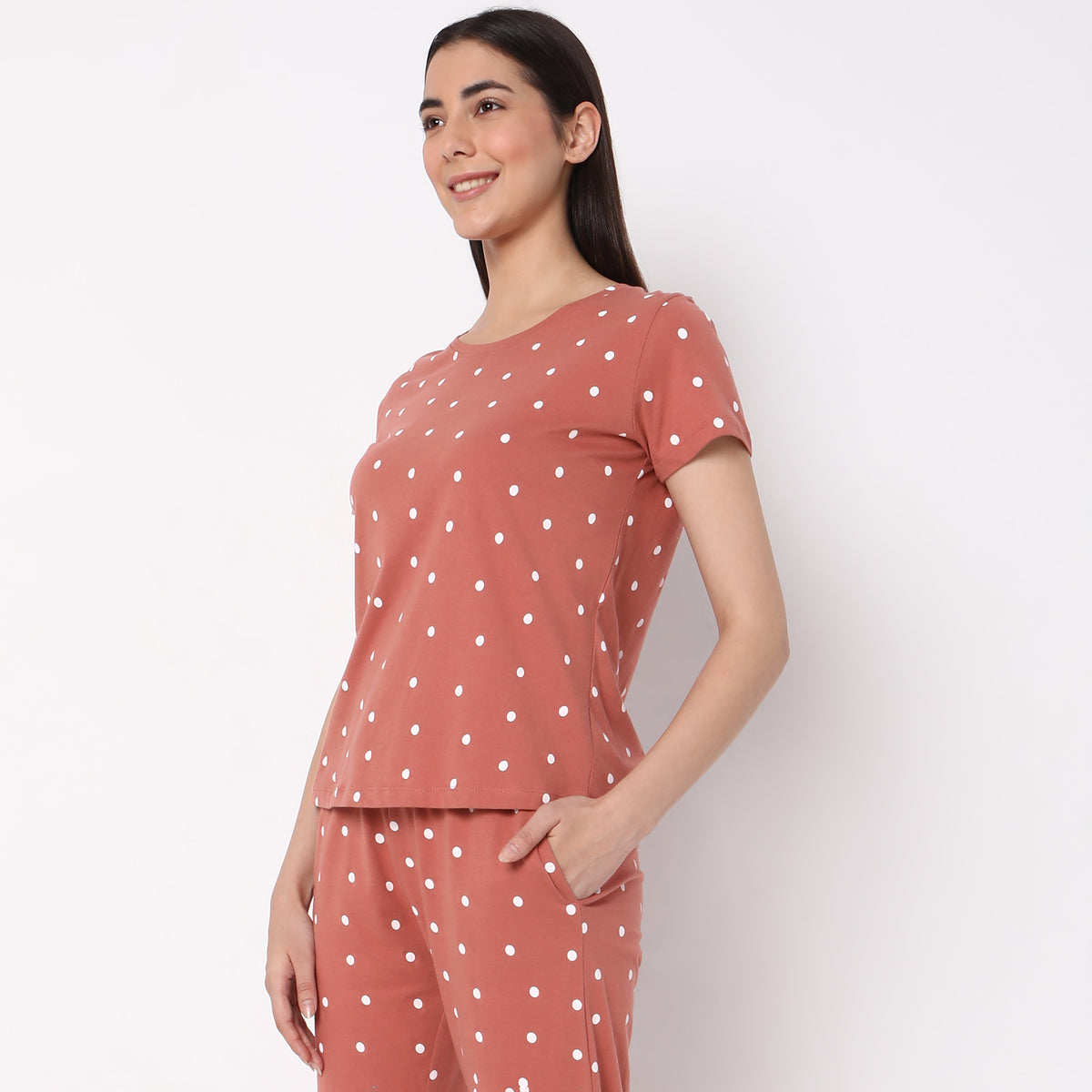 Regular Fit Printed Sleepwear Top