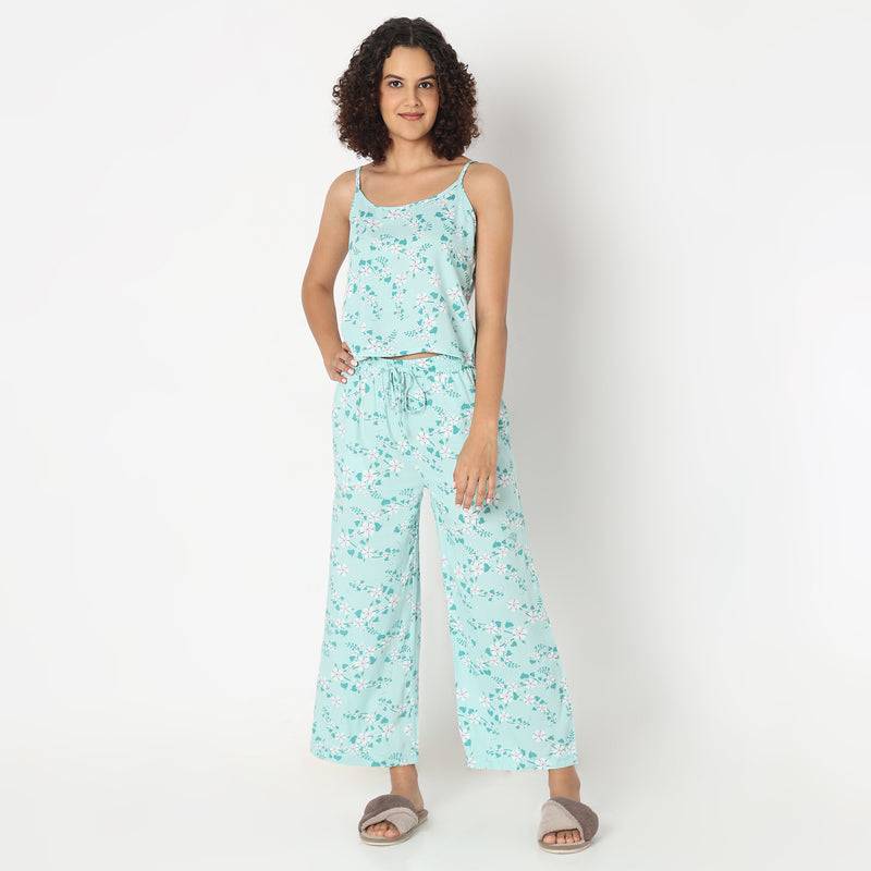 Regular Fit Tropical Sleepwear Top