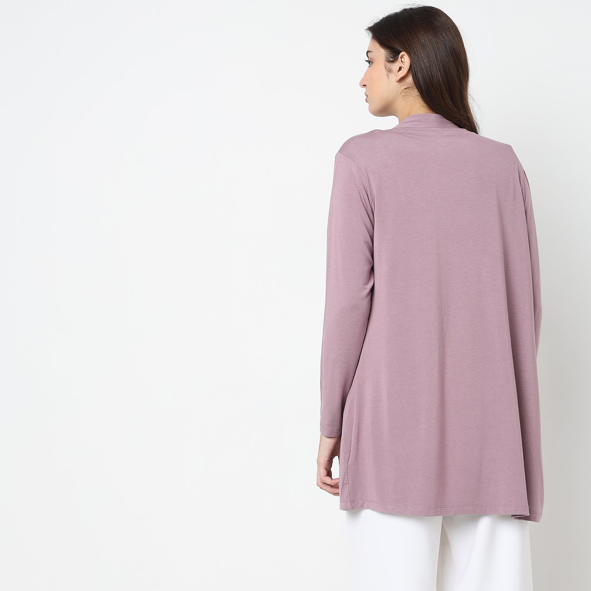 Regular Fit Solid Shrug