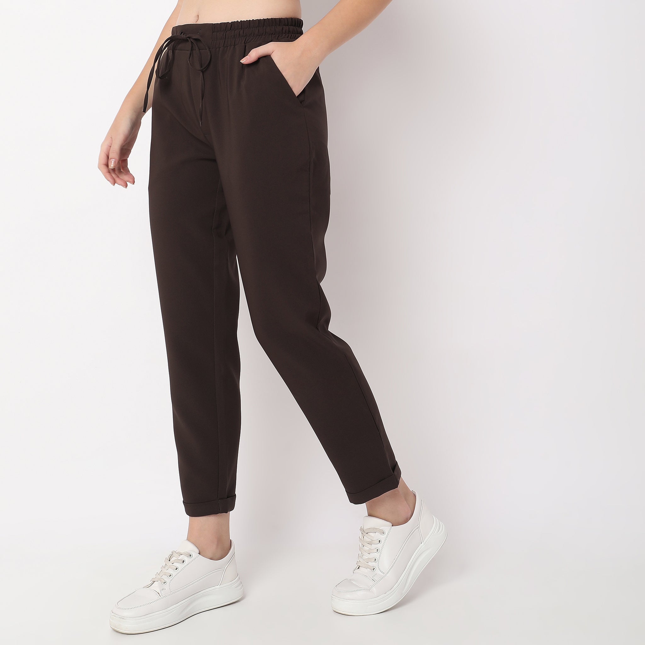 & OTHER STORIES Slim Flared High Waist Trousers in Black | Endource