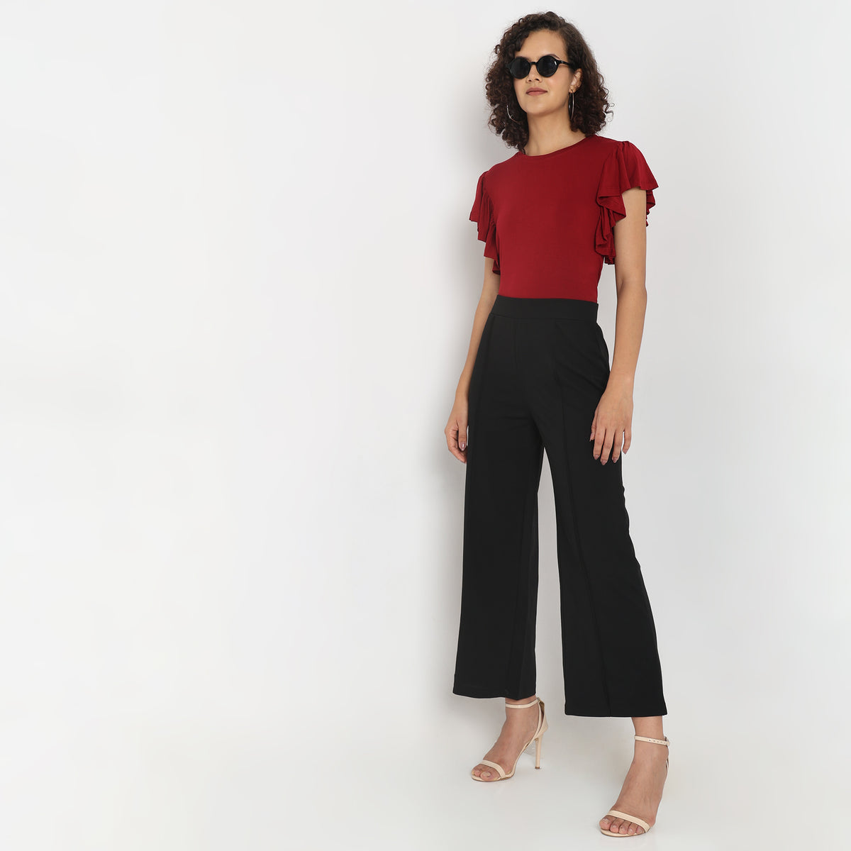 Regular Fit Solid Trousers