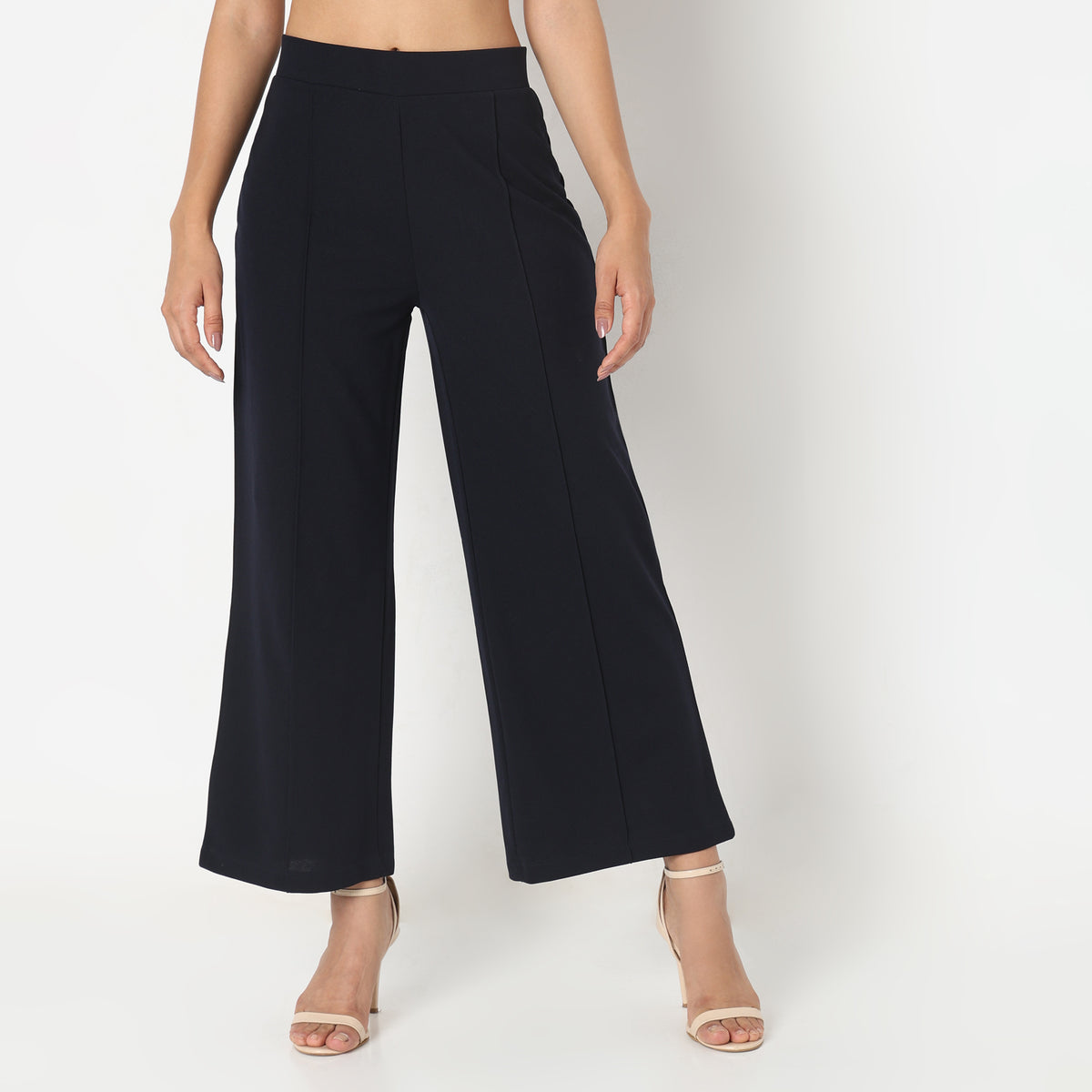 Regular Fit Solid Trousers