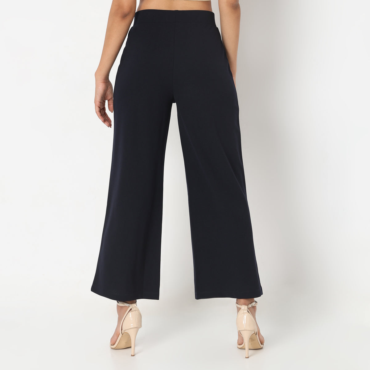 Regular Fit Solid Trousers