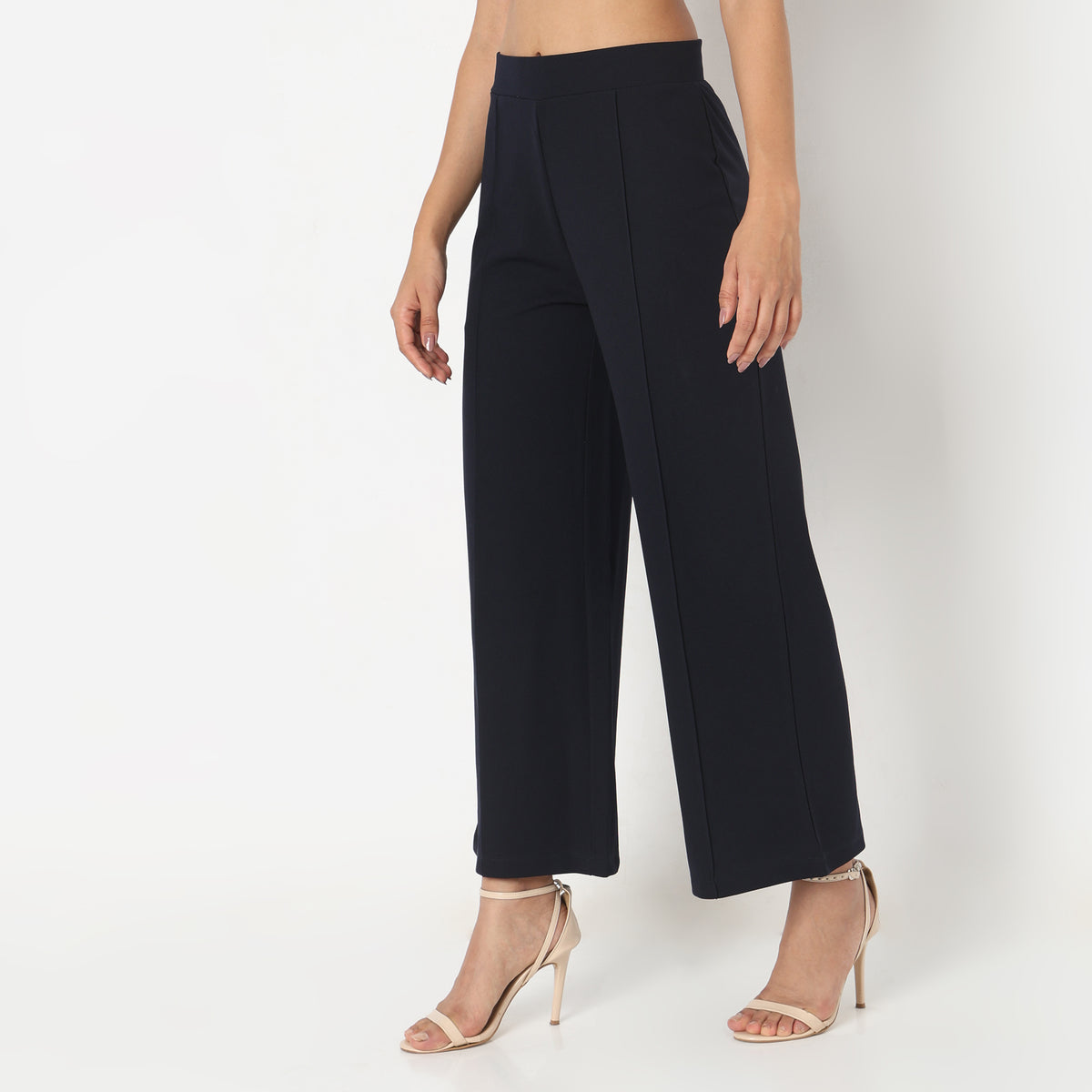 Regular Fit Solid Trousers