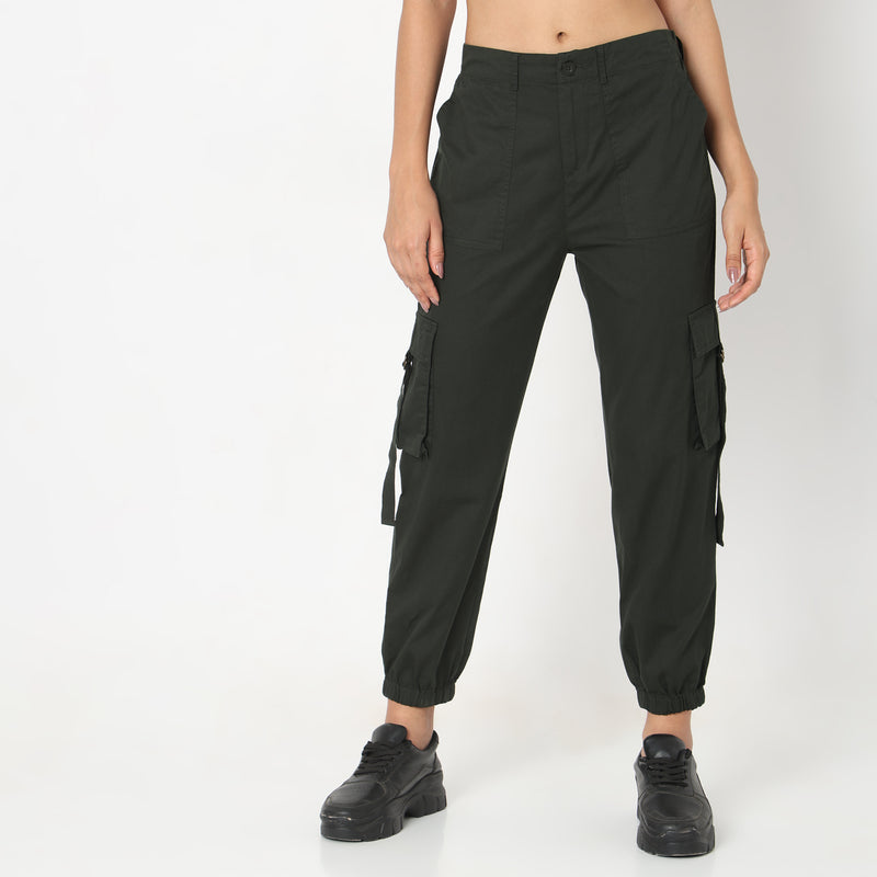 Regular Fit Solid Trousers