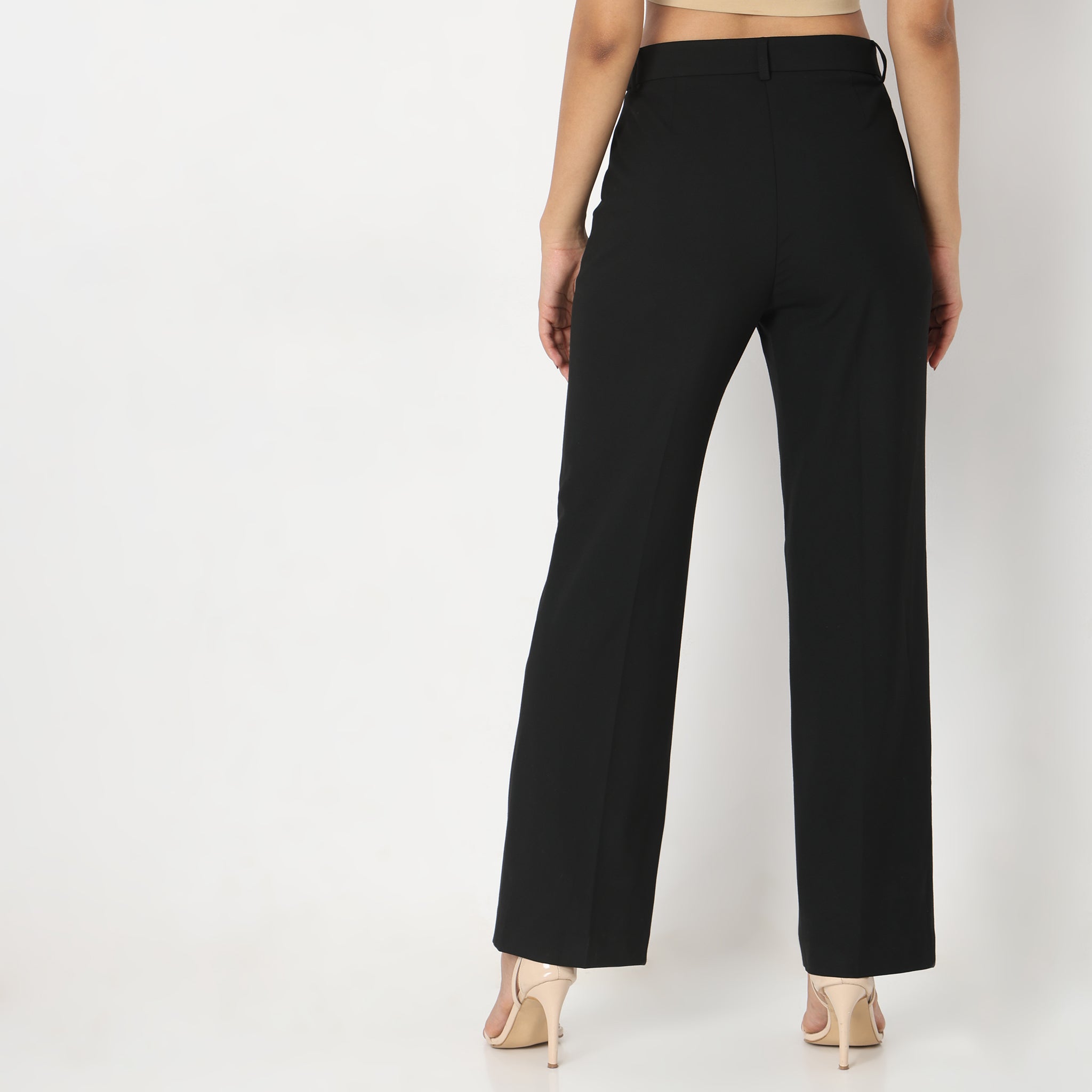 Regular Fit Solid Trousers
