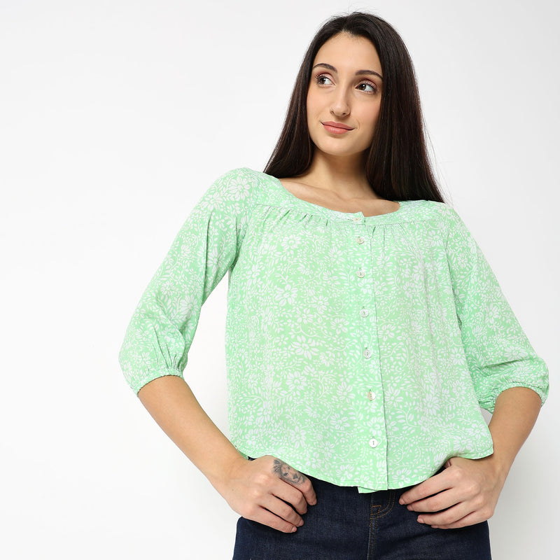 Women Wearing Regular Fit Floral Top