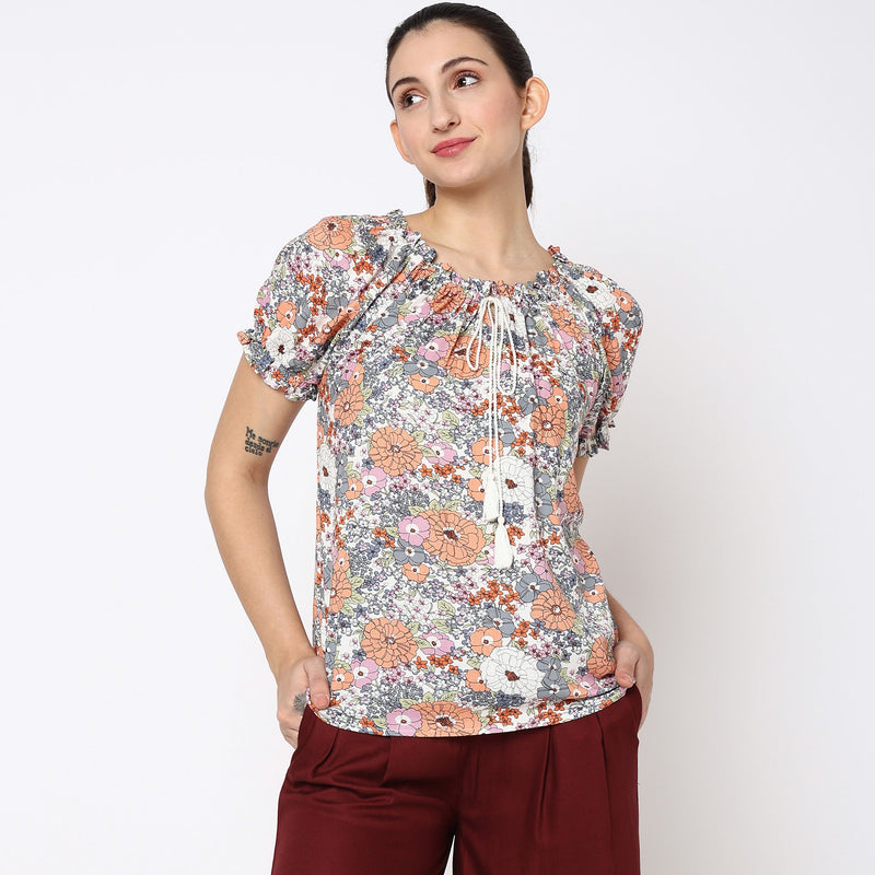 Women Wearing Regular Fit Floral Top