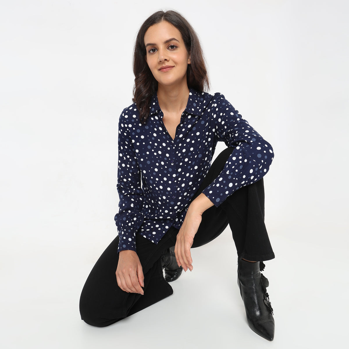 Regular Fit Polka Dot Top