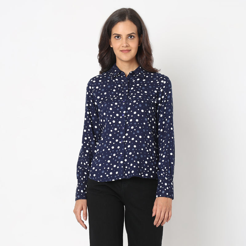 Regular Fit Polka Dot Top