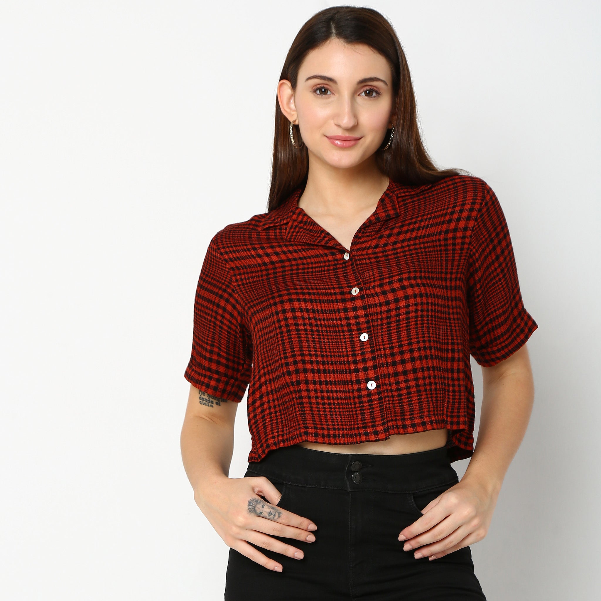 Flare Fit Checkered Shirt