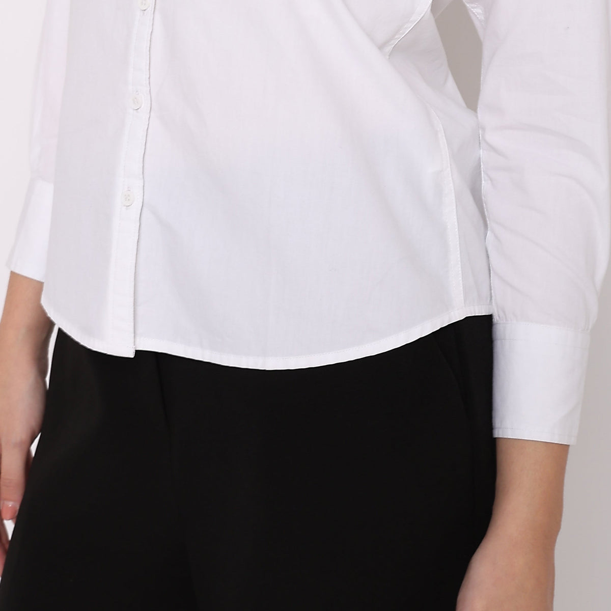 Women Wearing Regular Fit Solid Shirt