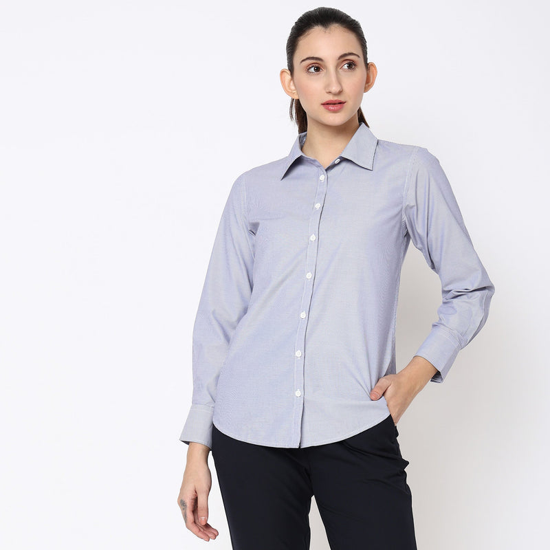 Women Wearing Regular Fit Solid Shirt