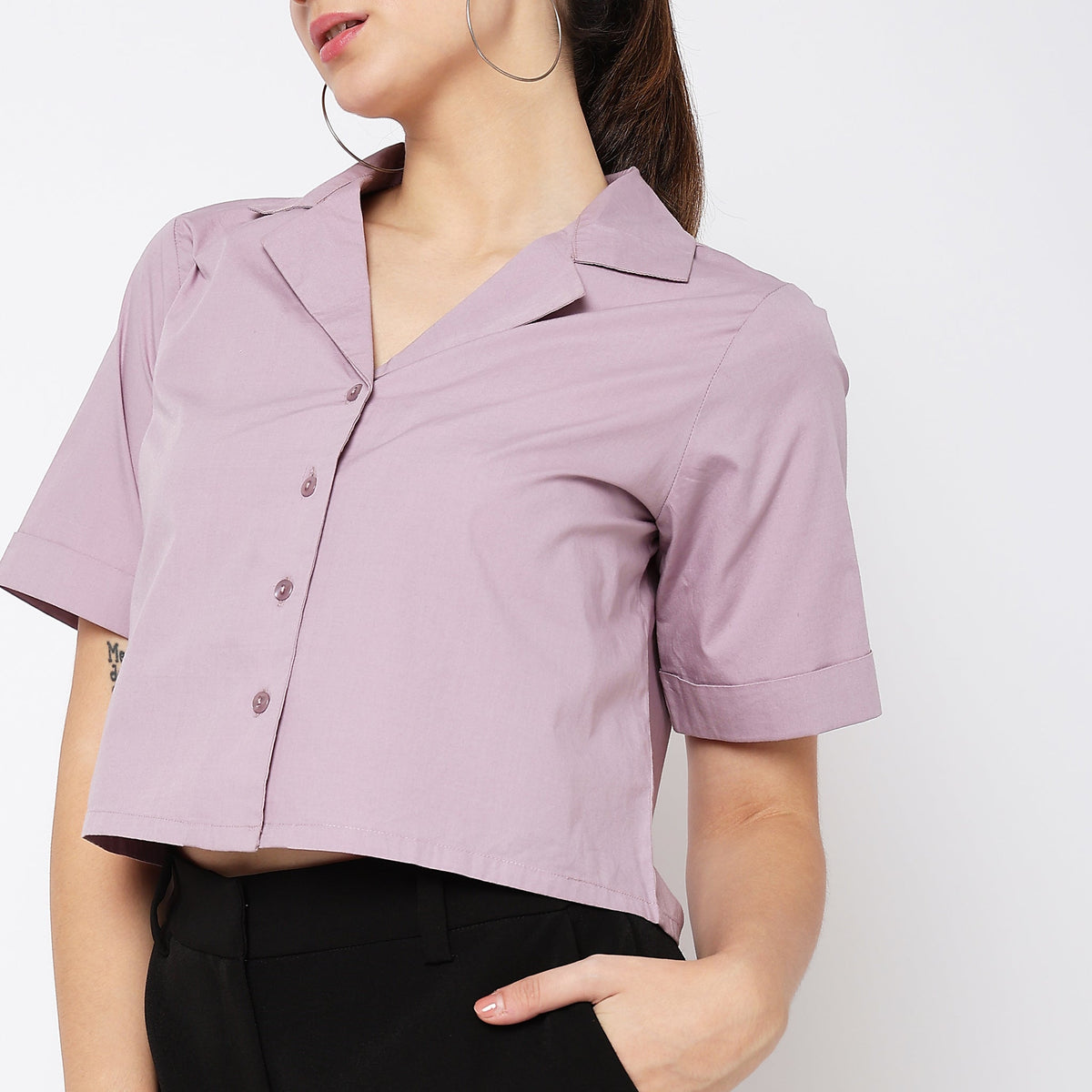 Women Wearing Regular Fit Solid Top