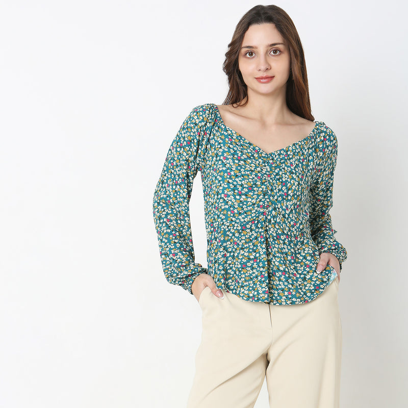 Regular Fit Floral Top