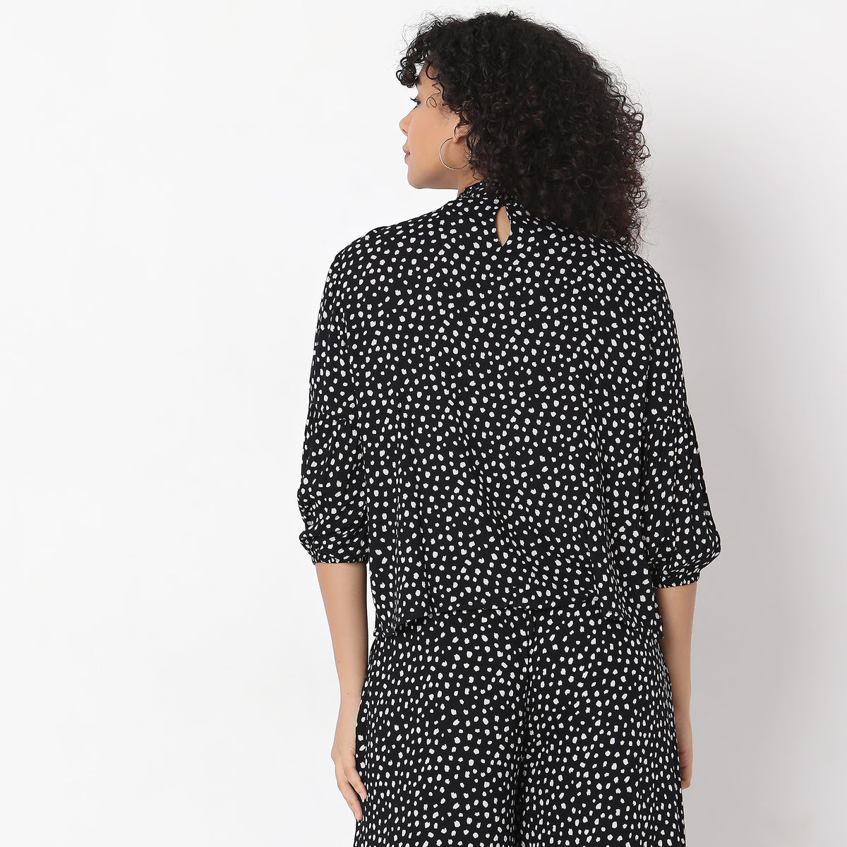 Regular Fit Polka Dot Top