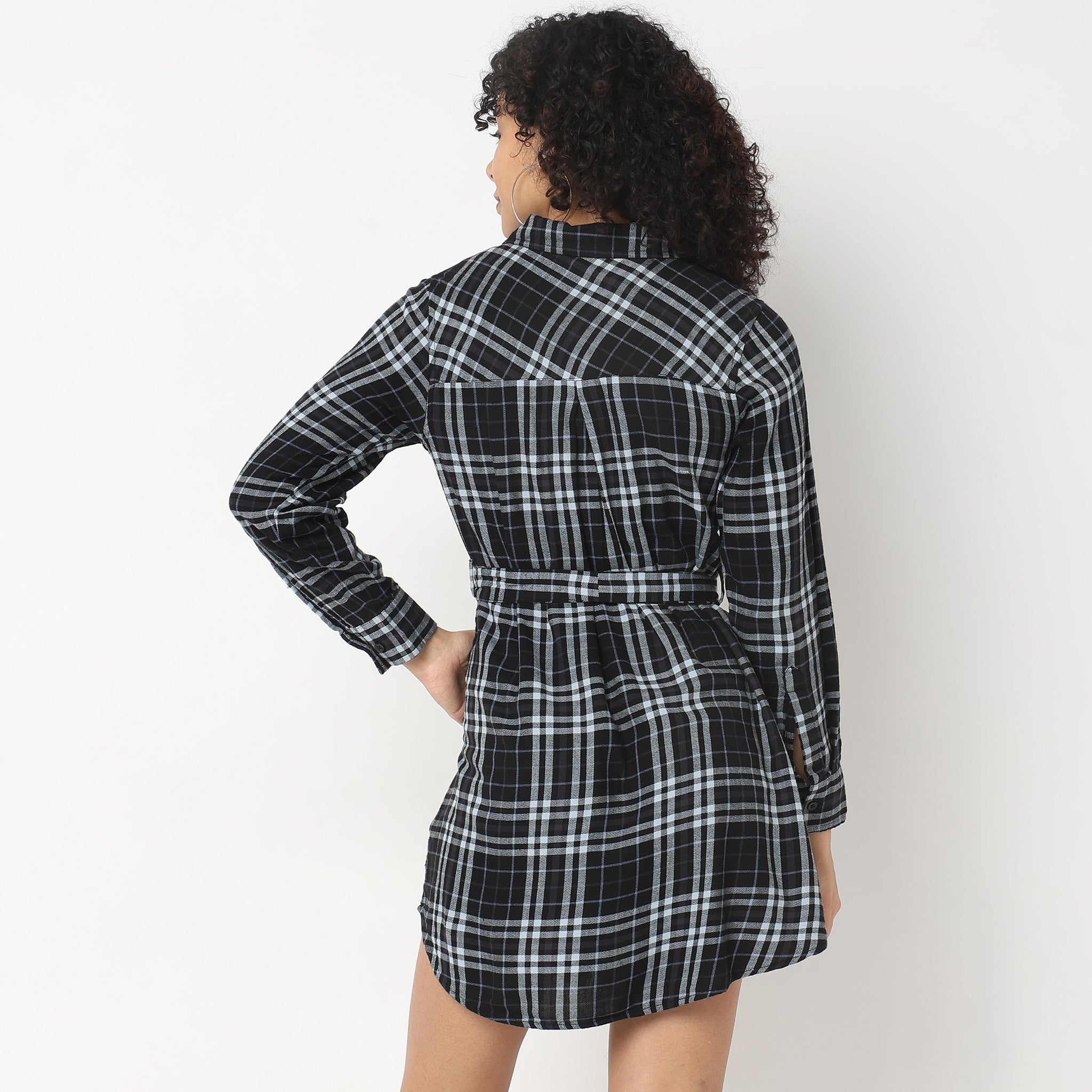 Regular Fit Checkered Dress