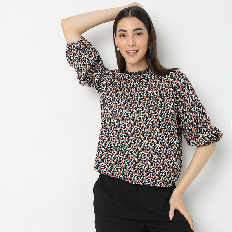 Regular Fit Printed Top